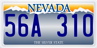 NV license plate 56A310