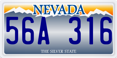 NV license plate 56A316