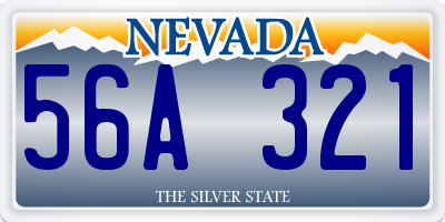 NV license plate 56A321