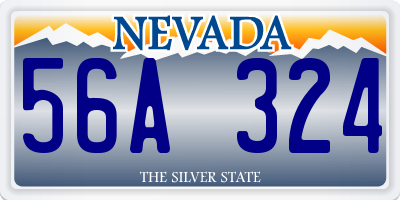 NV license plate 56A324