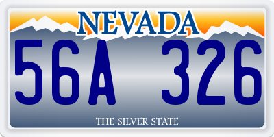 NV license plate 56A326