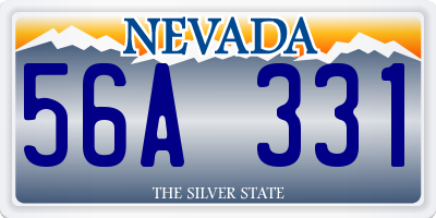 NV license plate 56A331