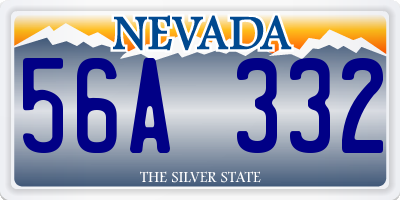 NV license plate 56A332