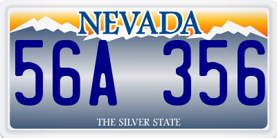 NV license plate 56A356