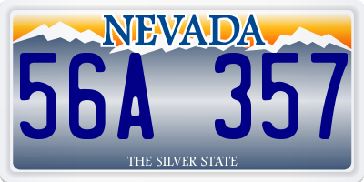 NV license plate 56A357