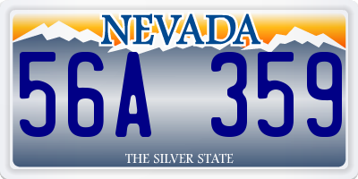 NV license plate 56A359