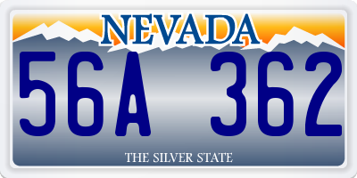 NV license plate 56A362