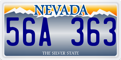 NV license plate 56A363