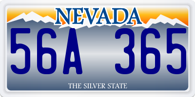 NV license plate 56A365