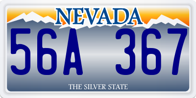 NV license plate 56A367