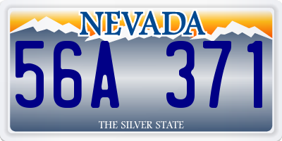 NV license plate 56A371
