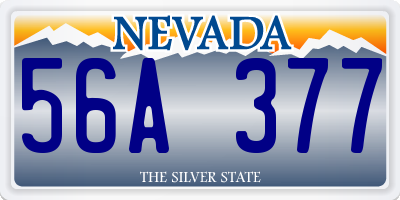 NV license plate 56A377