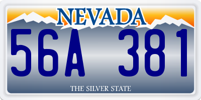 NV license plate 56A381