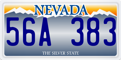 NV license plate 56A383