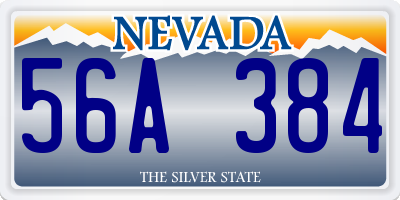 NV license plate 56A384