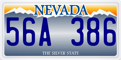 NV license plate 56A386