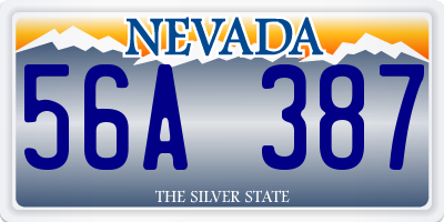 NV license plate 56A387