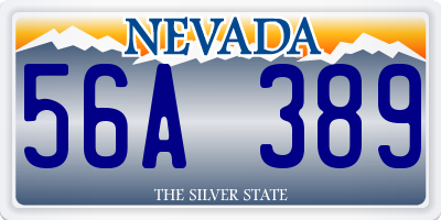 NV license plate 56A389