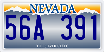 NV license plate 56A391