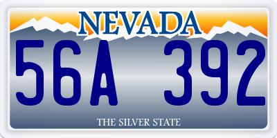 NV license plate 56A392