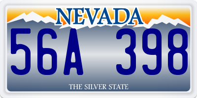 NV license plate 56A398