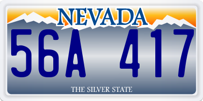 NV license plate 56A417