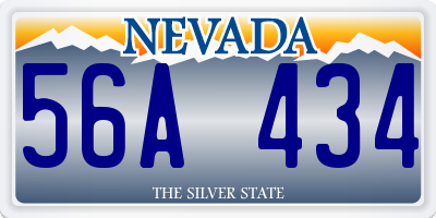 NV license plate 56A434