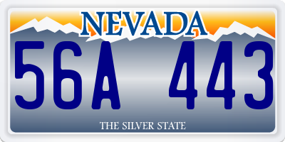 NV license plate 56A443