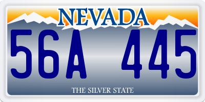 NV license plate 56A445