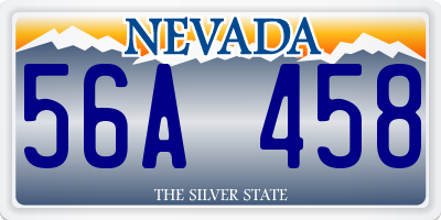 NV license plate 56A458