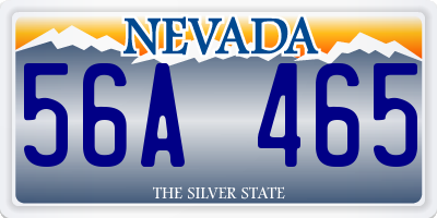 NV license plate 56A465