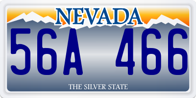 NV license plate 56A466