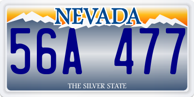 NV license plate 56A477