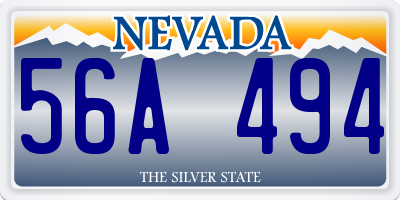 NV license plate 56A494