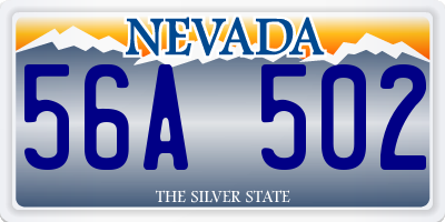 NV license plate 56A502