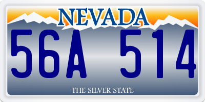 NV license plate 56A514