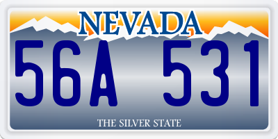 NV license plate 56A531