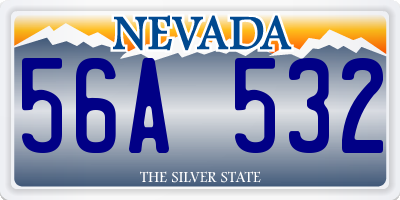 NV license plate 56A532
