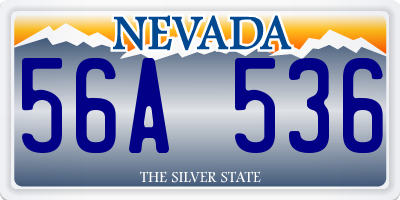 NV license plate 56A536