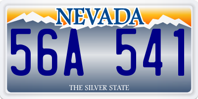 NV license plate 56A541