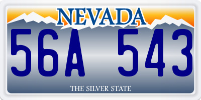 NV license plate 56A543