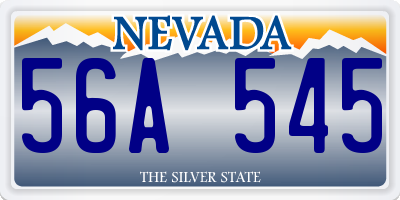 NV license plate 56A545