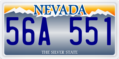 NV license plate 56A551