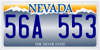 NV license plate 56A553