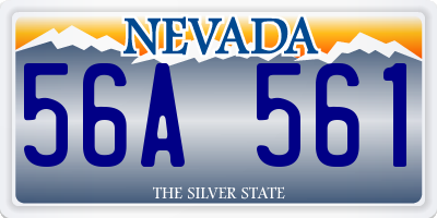 NV license plate 56A561