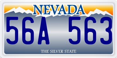 NV license plate 56A563