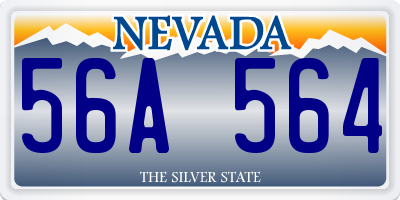 NV license plate 56A564