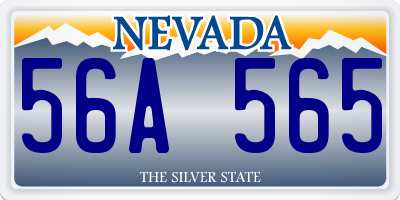 NV license plate 56A565