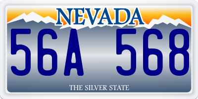 NV license plate 56A568