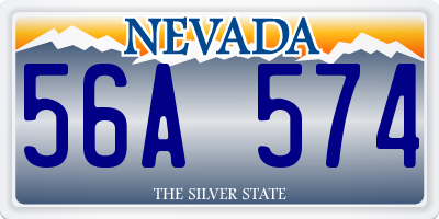 NV license plate 56A574